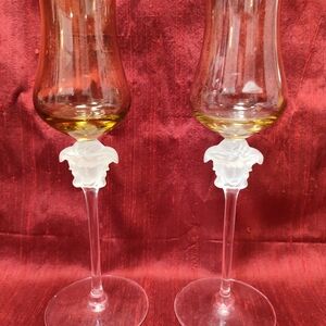 Versace Amber Wine Glasses
